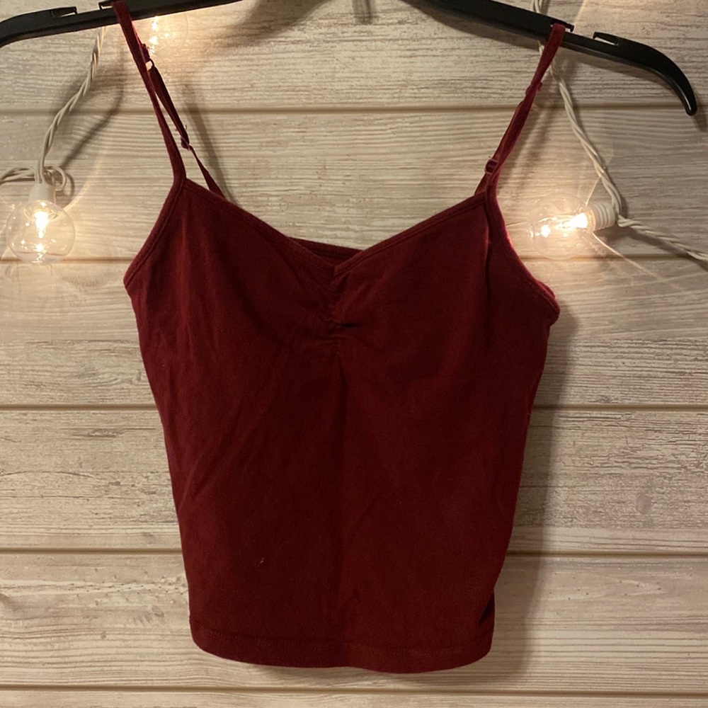 Burgundy cropped cami